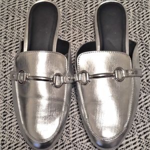 Brash Metallic Silver Slides